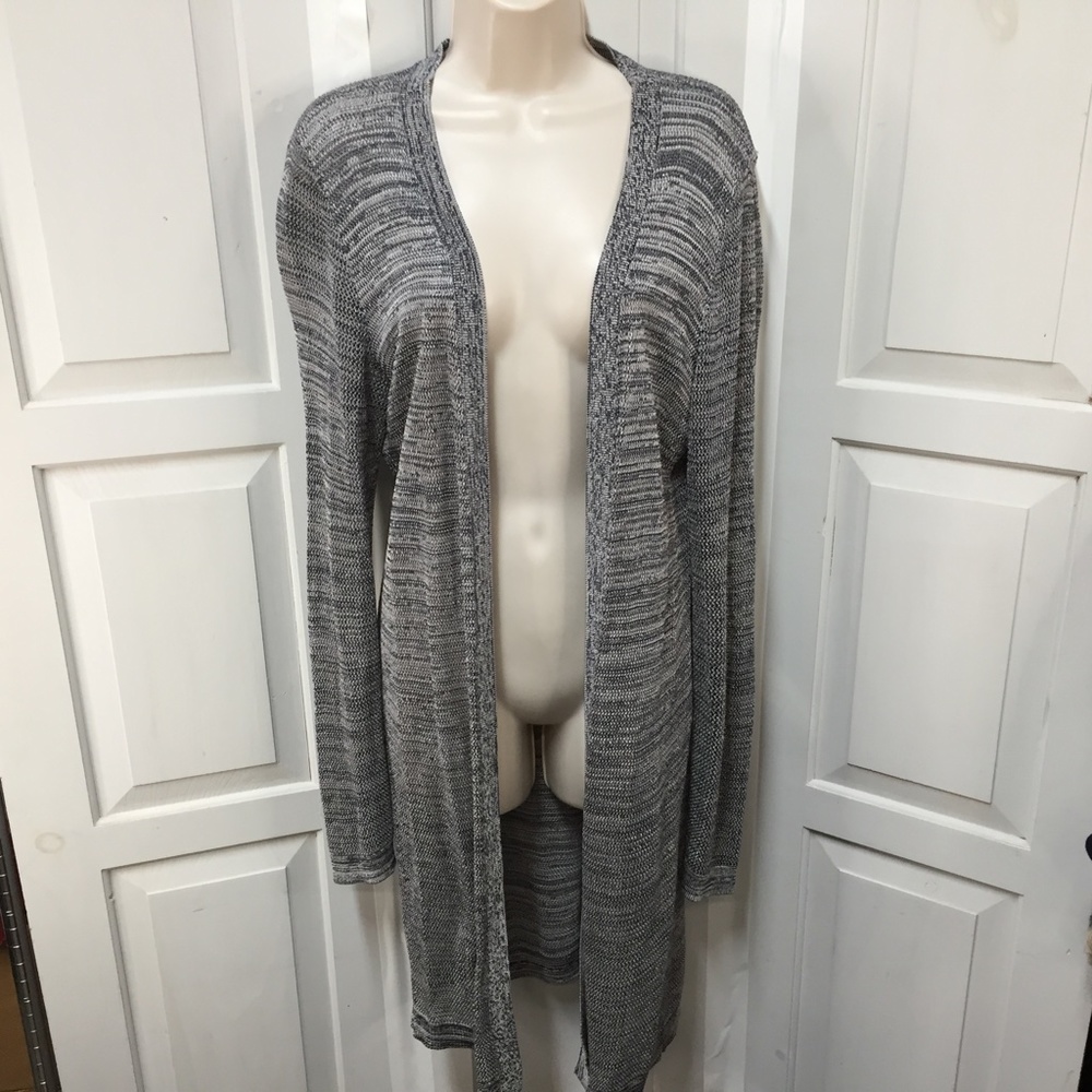 Ann Taylor Open Knit Blue & Gray Open Cardigan Sweater